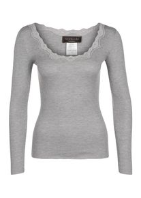 rosemunde, Damen Longsleeve, Graumeliert
