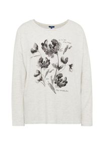 Tom Tailor, Damen Langarmshirt, Basaltgrau / Hellgrau