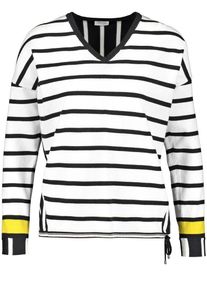 Gerry Weber, Damen Pullover mit Kontrastlook, Gelb / Schwarz / Weiß