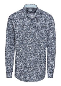 Esprit Collection, Herren Hemd '60s AOP LS*', Navy / Mischfarben