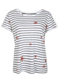 Juvia, Damen T-Shirt, Graphit / Rot / Wei&szlig;