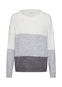 Jacqueline de Yong, Damen Pullover 'JDYNEWELANOR L/S PULLOVER KNT', Grau / Weiß