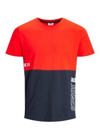 Jack & Jones JACK & JONES, Herren T-Shirt, Navy / Orangerot