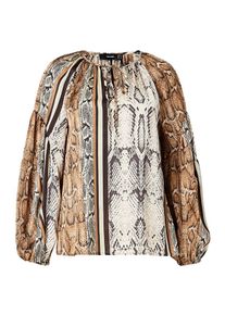 Hallhuber, Damen Bluse, Kastanienbraun / Bronze / Grau / Weiß
