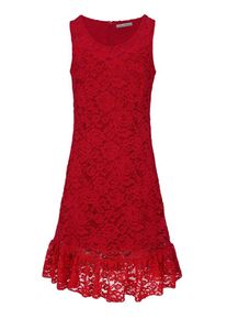 Heine, Damen Spitzenkleid, Rubinrot