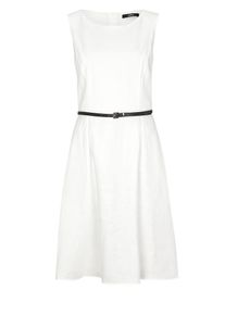 s.Oliver BLACK LABEL, Damen Leinen-Kleid, Weiß