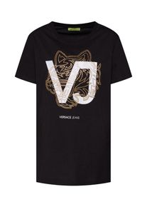 Versace Jeans, Damen Shirt 'TDP603 STUDS8', Gold / Schwarz / Weiß