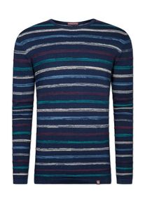 & Colours & Sons COLOURS & SONS, Herren Pullover 'Rainbow Stripes', Aqua / Himmelblau / Dunkelblau / Wei&szlig;