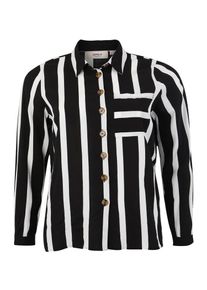 Only Carmakoma, Damen Bluse 'Daucus', Schwarz / Weiß