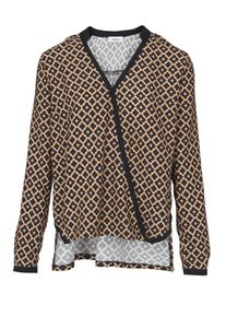 Heine, Damen Druckbluse, Camel / Schwarz