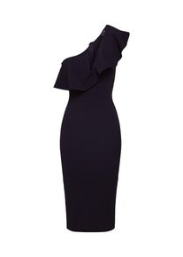 Missguided, Damen Kleid 'ONE SHOULDER FRILL MIDI DRESS', Schwarz