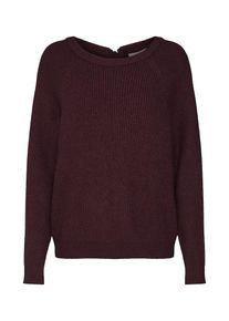 Vila, Damen Pullover 'VISIA KNIT LACED UP BACK L/S TOP', Bordeaux