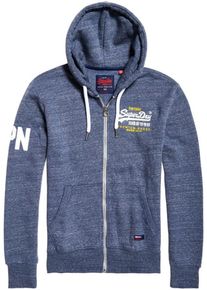 Superdry, Herren Sweatjacke 'Premium Goods Duo', Blaumeliert / Wei&szlig;
