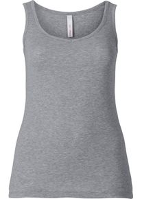 sheego Basic, Damen Tanktop, Graumeliert