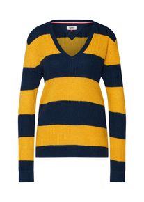 Tommy Jeans, Damen Pullover, Nachtblau / Goldgelb