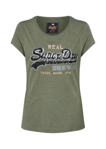 Superdry, Damen Shirt, Khaki / Schwarz