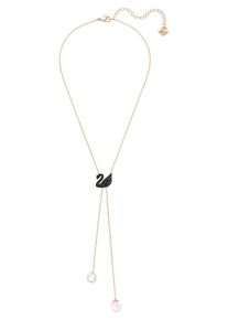 Swarovski, Damen Kette 'Iconic Swan 5351806', Rosegold / Schwarz / Silber