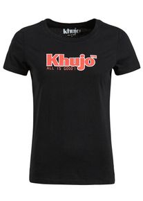Khujo, Damen T-Shirt 'Brooke Logo', Hellrot / Schwarz
