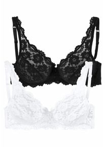 Petite Fleur, Damen BH's (2 Stck.), Schwarz / Wei&szlig;