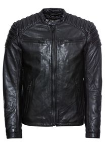 Superdry, Herren Lederjacke 'NEW HERO LEATHER RACER', Schwarz