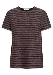 Pieces, Damen Glitzer Bluse, Rosa / Weinrot / Silber
