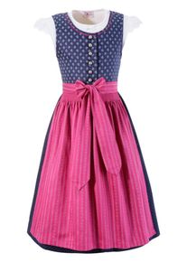 Turi Landhaus, Mädchen Dirndl 3tlg. mit Jerseybluse, Blau / Pink / Weiß