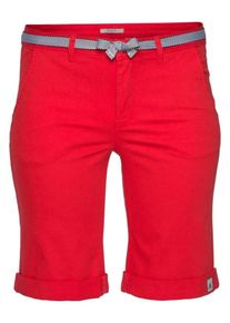 Tom Tailor, Damen Polo Team Bermudas (Set, 2 tlg., mit Bindeg&uuml;rtel), Rot
