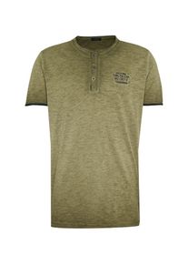 Tom Tailor, Herren T-Shirt 'Tee with inside treatet', Oliv