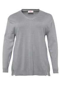 sheego Casual, Damen Pullover, Hellgrau