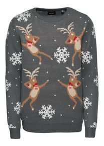 Only & Sons Only & Sons, Herren Pullover, Braun / Dunkelgrau / Rot / Wei&szlig;