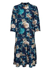 Jacqueline de Yong, Damen Kleid, Beige / Türkis / Dunkelblau / Braun