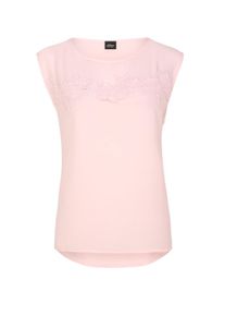 s.Oliver BLACK LABEL, Damen Jersey-Top mit Häkelspitze, Pastellpink