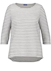 SAMOON, Damen T-Shirt, Silbergrau / Weiß