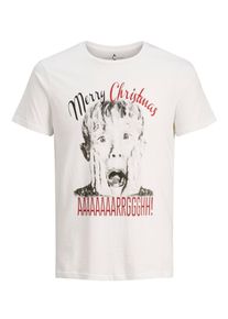 Jack & Jones JACK & JONES, Herren T-Shirt 'Kevin allein zu Haus', Grau / Rot / Weiß