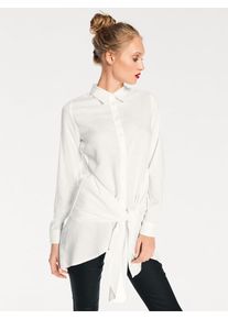 Heine, Damen Longbluse mit Bindebändern, Offwhite