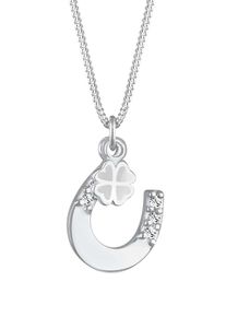 Elli, Damen Halskette 'Hufeisen und Kleeblatt', Silber