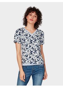 Tom Tailor, Damen Bluse, Navy / Weiß