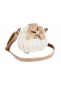 Heine, Damen Korbtasche, Beige / Dunkelbeige