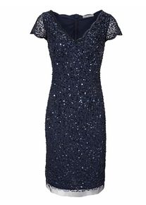 Heine, Damen Cocktailkleid mit Pailletten, Nachtblau