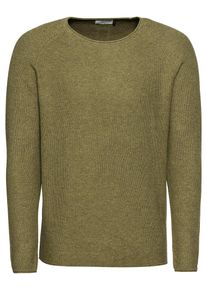 Nowadays, Herren Pullover 'The Honeycomb Crew Neck', Dunkelgrün