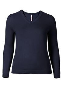 sheego Basic, Damen Pullover, Marine / Dunkelblau