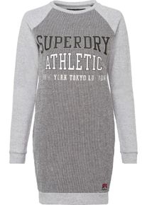 Superdry, Damen Strickkleid 'ALFIE', Grau / Hellgrau / Schwarz / Wei&szlig;