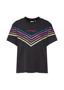 Wrangler, Damen T-Shirt 'Rainbow', Anthrazit / Mischfarben