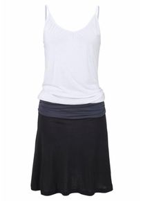 Beach Time, Damen Strandkleid, Dunkelgrau / Schwarz / Wei&szlig;