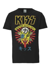 logoshirt, Herren T-Shirt 'Kiss', Blau / Gelb / Rot / Schwarz