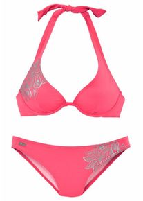 Venice Beach, Damen Bügel-Bikini, Neonorange / Silber