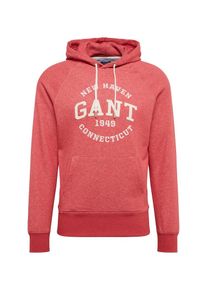 Gant, Herren Sweatshirt 'Gant Sweat Hoodie', Rot / Wei&szlig;
