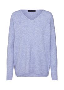 Véro Moda VERO MODA, Damen Pullover 'VMLEFILE LS V-NECK', Blau