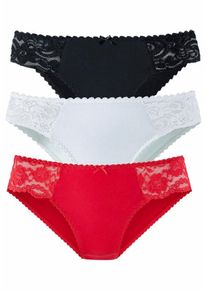 Petite Fleur, Damen Spitzen-Jazzpants (3 Stck.), Rot / Schwarz / Wei&szlig;