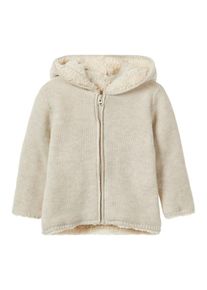 name it, M&auml;dchen Strickjacke, Beige / Schwarz